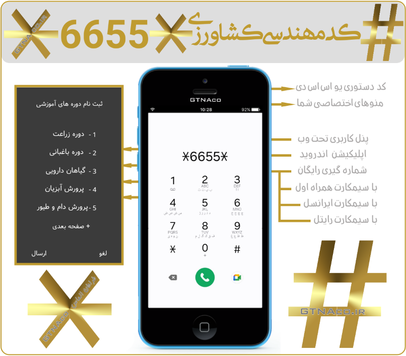 منوی کد دستوری ussd ویژه شرکتهای مهندسی کشاورزی | کد دستوری ثبت نام نهاده های کشاورزی