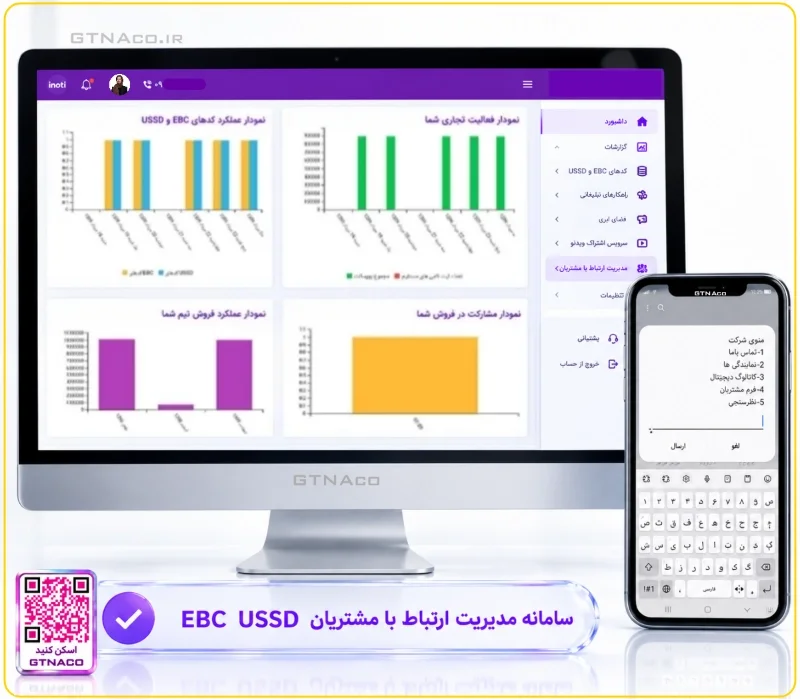 سامانه ارتباط با مشتریان بر بستر کدهای دستوری USSD،کدEBC و پنل ارسال پیامک
