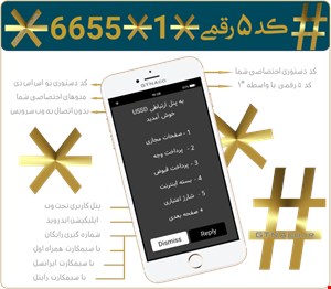 فروش کد USSD #کد دستوری پنج رقمی*1*6655*